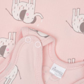 Βαμβακερό ολόσωμο με τύπωμα για μωρό, ροζ Pinokio 340511 2