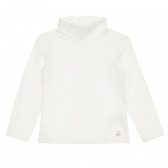 Βαμβακερή μπλούζα - πόλο με το λογότυπο της μάρκας για μωρό, λευκή Benetton 340543 