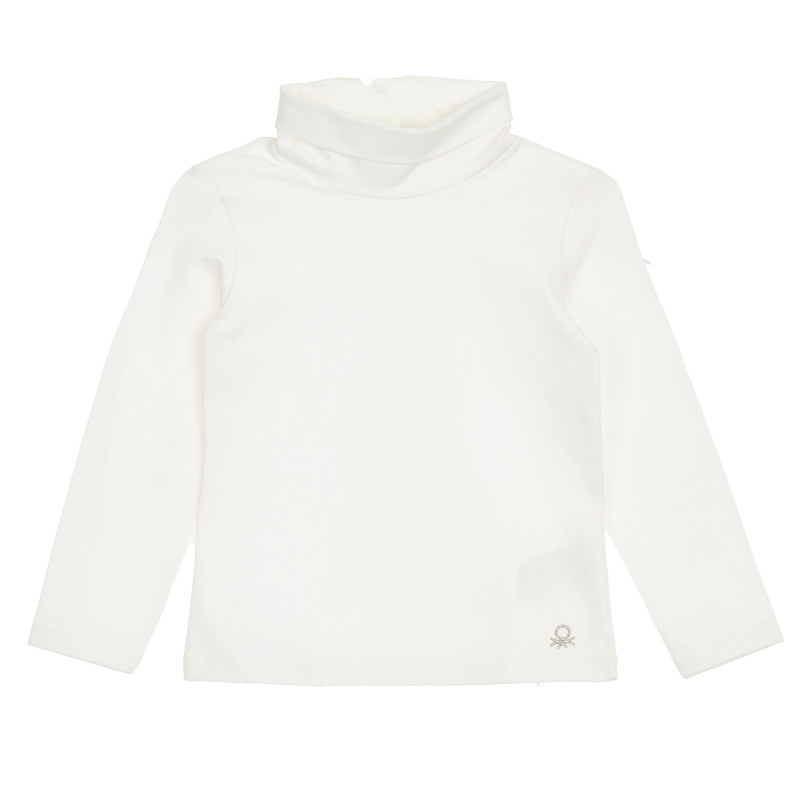 Βαμβακερή μπλούζα - πόλο με το λογότυπο της μάρκας για μωρό, λευκή  340543