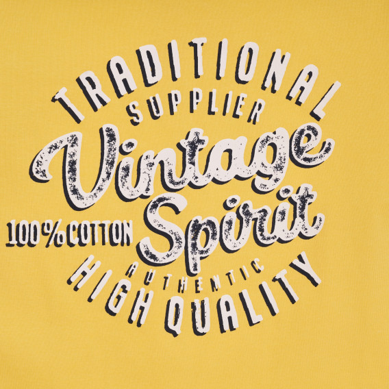 Βαμβακερό μπλουζάκι vintage spirit, κίτρινο Name it 340657 2