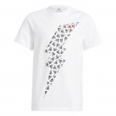 Μπλούζα κοντομάνικη με το λογότυπο της μάρκας, λευκή Adidas 342283 
