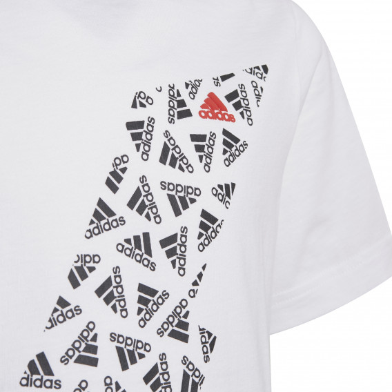 Μπλούζα κοντομάνικη με το λογότυπο της μάρκας, λευκή Adidas 342285 3