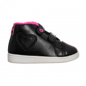 Ψηλά sneakers με απλικέ καρδιά, μαύρα Best buy shoes 342369 