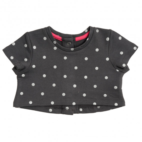 Βαμβακερή μπλούζα για μωρά με κοντό μανίκι γκρι Chicco 342951 