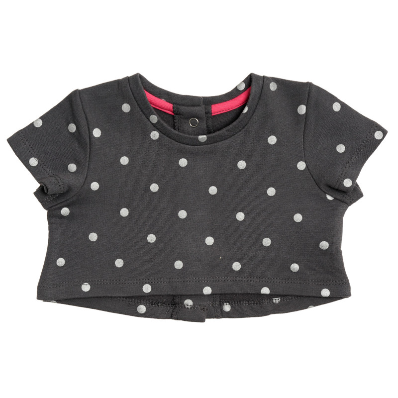 Βαμβακερή μπλούζα για μωρά με κοντό μανίκι γκρι  342951