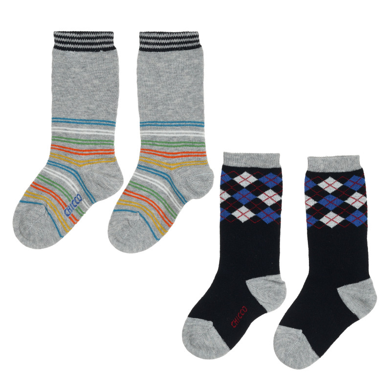 Σετ από δύο ζευγάρια κάλτσες για ένα αγόρι πολύχρωμο  343772