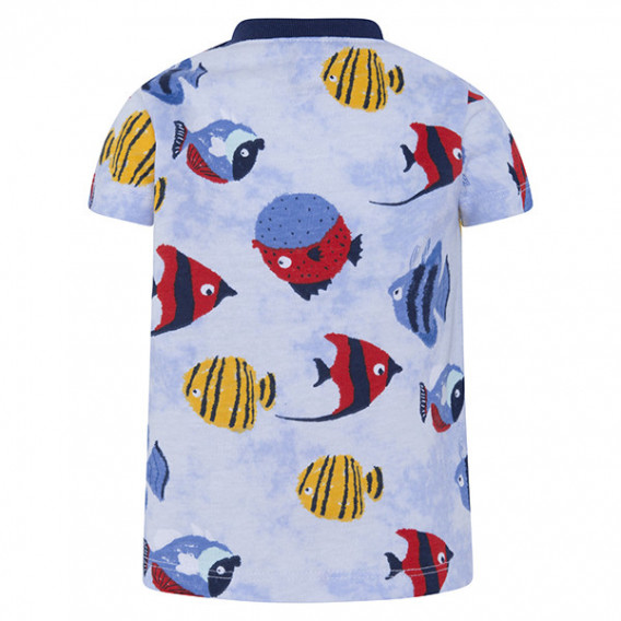 Βαμβακερό T-shirt με γιακά και πολύχρωμο σχέδιο ψάρι, για αγόρι Tuc Tuc 34501 2