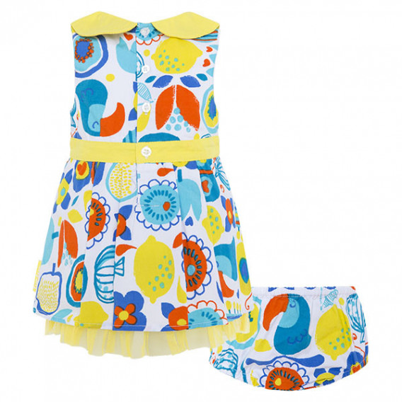 Βαμβακερό φόρεμα με πολύχρωμα φλοράλ σχέδια και ζώνη στη μέση, για κορίτσι Tuc Tuc 34600 2