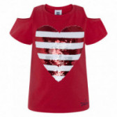 Βαμβακερή, κοντομάνικη μπλούζα με γυμνούς ώμους, για κορίτσι Tuc Tuc 34827 