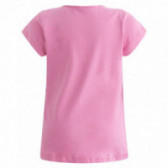 Βαμβακερή, ροζ, κοντομάνικη μπλούζα με επιγραφή, για κορίτσι Tuc Tuc 34944 2