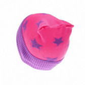 Πλεκτός βρεφικός σκούφος για κορίτσι, ροζ με αστέρια Chicco 36310 2
