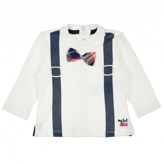 Βαμβακερή μπλούζα με ενδιαφέρον σχέδιο για μωρό, λευκή Chicco 364286 5