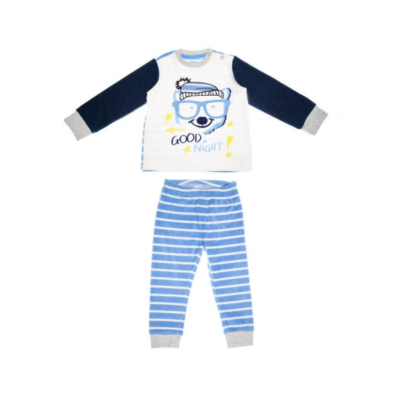 Ριγέ βαμβακερές πιτζάμες για αγόρι με μπλε χρώμα Chicco 36556 