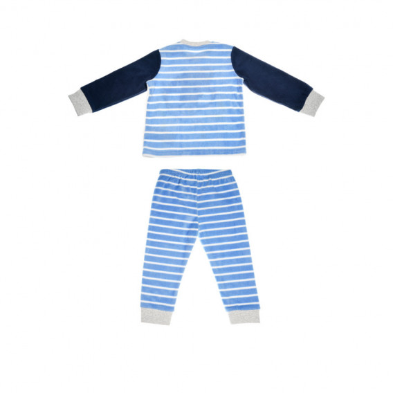 Ριγέ βαμβακερές πιτζάμες για αγόρι με μπλε χρώμα Chicco 36557 2