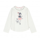 Βαμβακερή μπλούζα με μπροστινό μέρος για ένα κορίτσι Boboli 3674 