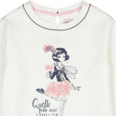 Βαμβακερή μπλούζα με μπροστινό μέρος για ένα κορίτσι Boboli 3676 3