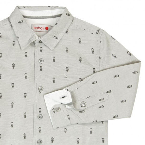 Βαμβακερό πουκάμισο για αγόρι, με μικρά κεντήματα Boboli 3688 3