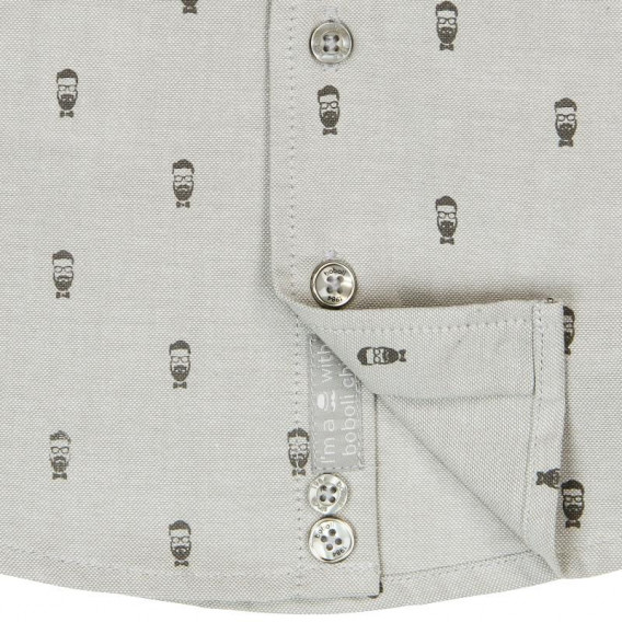 Βαμβακερό πουκάμισο για αγόρι, με μικρά κεντήματα Boboli 3689 4