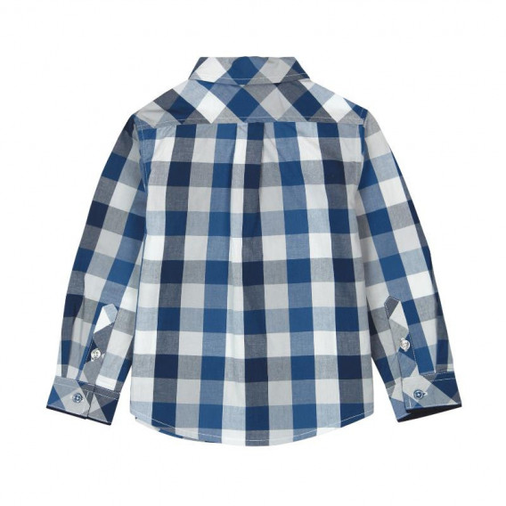 Βαμβακερό πουκάμισο για αγόρι, σε μπλε και άσπρο καρό Boboli 3691 2