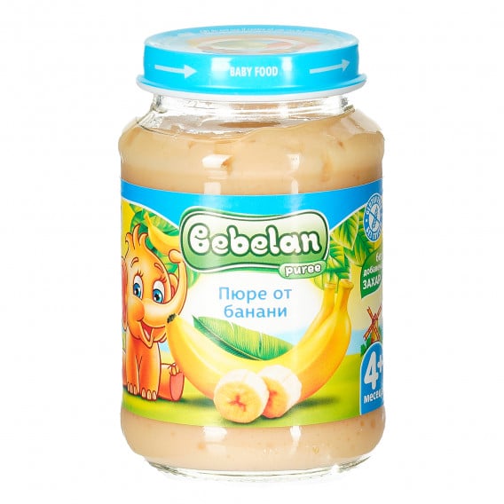 190 γρ. Πουρές μπανάνας χωρίς προσθήκη ζάχαρης για παιδιά 4+ μηνών Bebelan 369381 