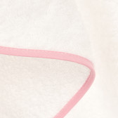 Βρεφική λευκή και ροζ πετσέτα μπάνιου 100 x 100 cm OSITO AMOROSO  Inter Baby 370209 3