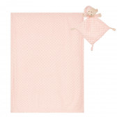 Βρεφική κουβέρτα 80 x 100 cm με απαλό αρκουδάκι, ροζ Inter Baby 370235 