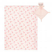 Βρεφική κουβέρτα 80 x 100 cm με απαλό παιχνίδι, σε ροζ χρώμα Inter Baby 370247 