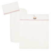 Καλοκαιρινό σετ σεντονιών PIRATA, 3 τεμαχίων, για κρεβάτι 60 x 120 cm, λευκό και γκρι Inter Baby 370308 1
