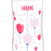 First Choice ροζ φιάλη πολυπροπυλενίου, Termo control​ με πιπίλα μέσης ροής για ηλικία  0-6 μηνών, 300 ml. NUK 371071 5