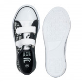 Μαύρα πάνινα παπούτσια με τυπωμένη λευκή λεζάντα για αγόρι Arnetta 371145 4