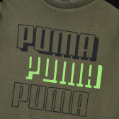 Βαμβακερή μπλούζα με μακριά μανίκια και το λογότυπο της μάρκας, πράσινη Puma 371178 3