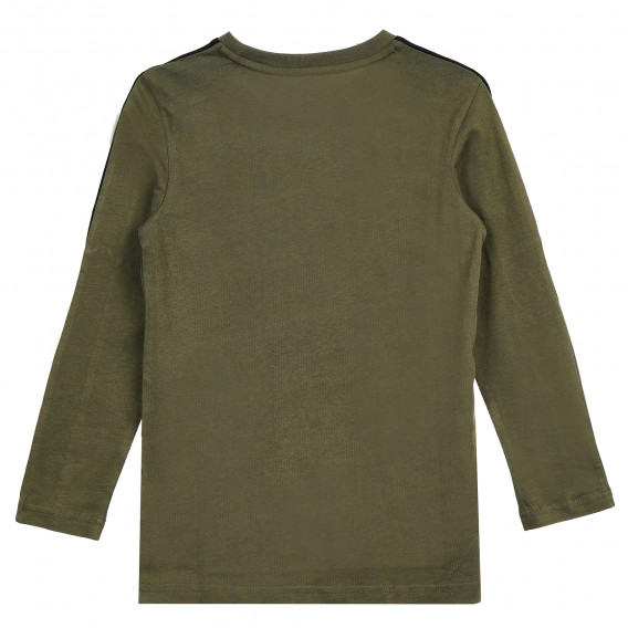 Βαμβακερή μπλούζα με μακριά μανίκια και το λογότυπο της μάρκας, πράσινη Puma 371180 5