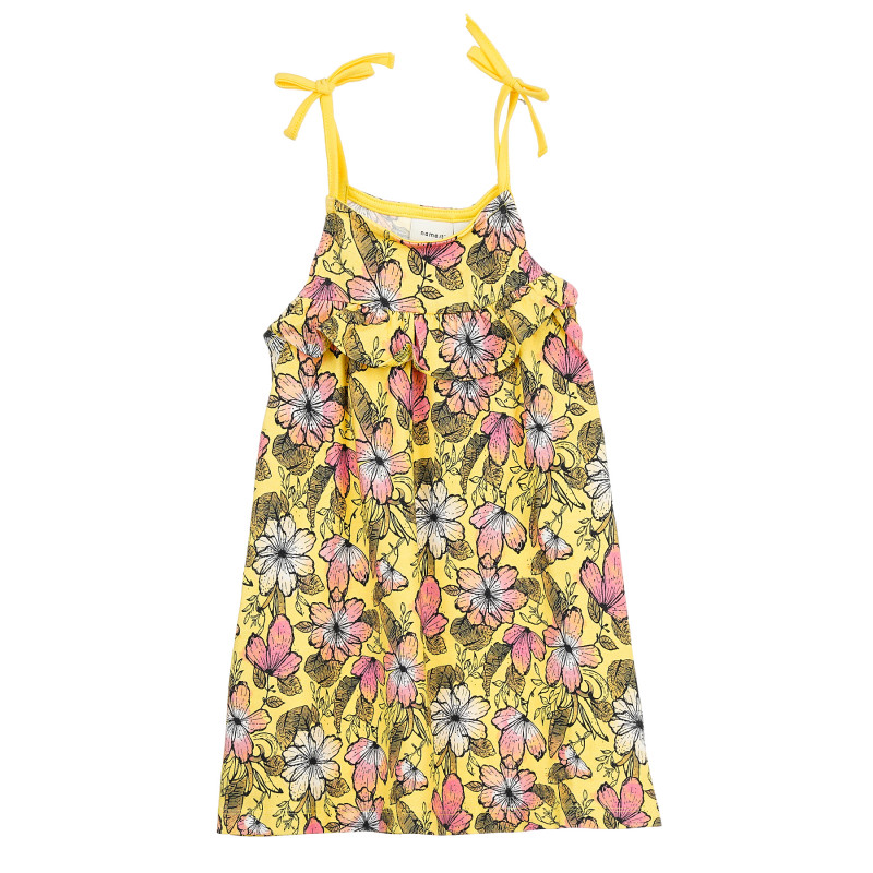Φόρεμα με λουλουδάτο σχέδιο για κορίτσια κίτρινο  371197