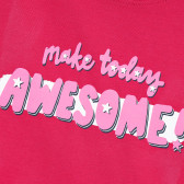 Οργανική βαμβακερή μπλούζα με εκτύπωση Awesome, σκούρο ροζ Name it 371210 2