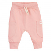 Βαμβακερό παντελόνι με ραμμένη απλικέ καρδιά για μωρό, ροζ Pinokio 371259 1
