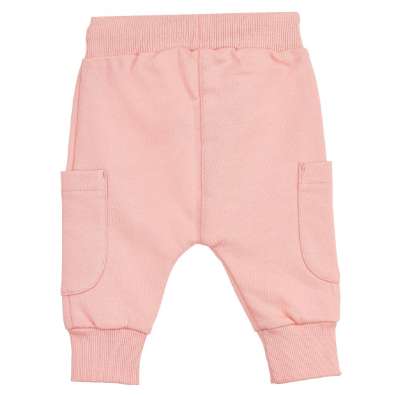 Βαμβακερό παντελόνι με ραμμένη απλικέ καρδιά για μωρό, ροζ Pinokio 371262 5