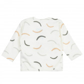 Βαμβακερή μπλούζα με κουμπί στο πλάι και στάμπα, μπεζ Pinokio 371290 4