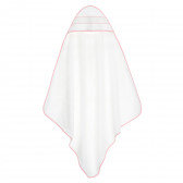 Βρεφική πετσέτα μπάνιου STICH, 100 x 100 cm, λευκή και ροζ Inter Baby 371475 
