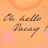 Μπλουζάκι με γραφική εκτύπωση πορτοκαλί για κορίτσια Name it 371486 2