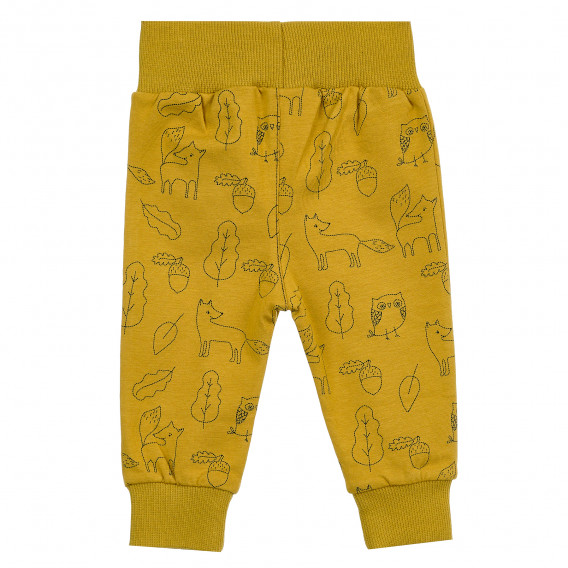 Βαμβακερό παντελόνι Pinokio, με forest print, κίτρινο για αγόρια Pinokio 371535 5