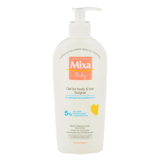 Τζελ καθαρισμού μαλλιών και σώματος χωρίς σαπούνι, 250 ml.  Mixa 371858 