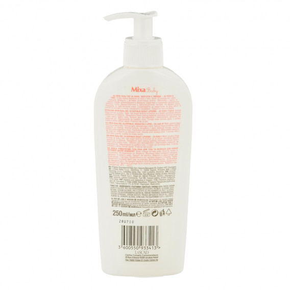 Τζελ καθαρισμού μαλλιών και σώματος χωρίς σαπούνι, 250 ml.  Mixa 371859 2