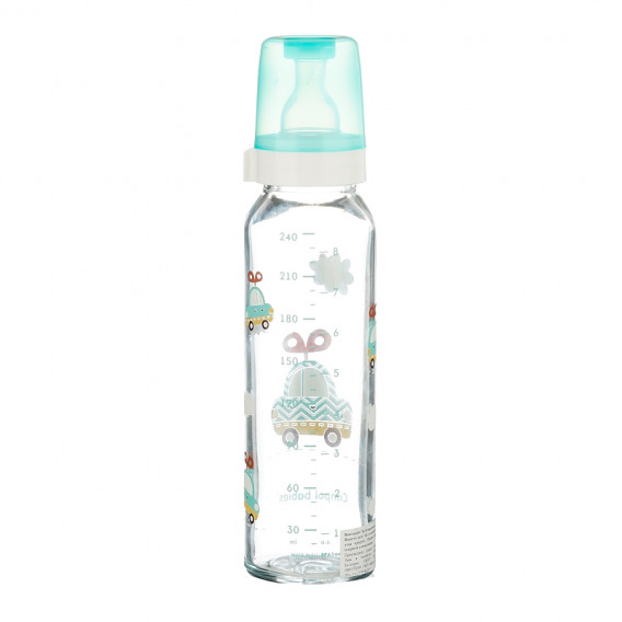 Γυάλινο μπουκάλι με πιπίλα ταχείας ροής για μωρό 1+ ετών, 240 ml.  Canpol 371875 
