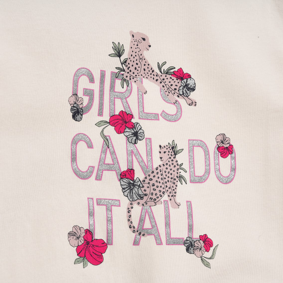 NAME IT βαμβακερό μπλουζάκι με μακριά μανίκια και στάμπα Άγριας Γάτας,  για κορίτσια Name it 372022 2