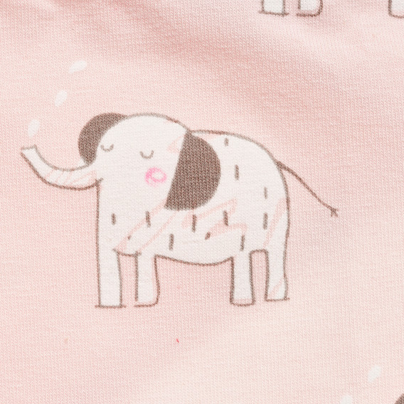 Βαμβακερή μπαντάνα με μωρά ελέφαντες, ροζ Pinokio 372026 3