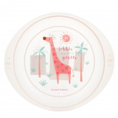 Πιάτο - ροζ με καμηλοπάρδαλη, πλαστικό Canpol 372314 