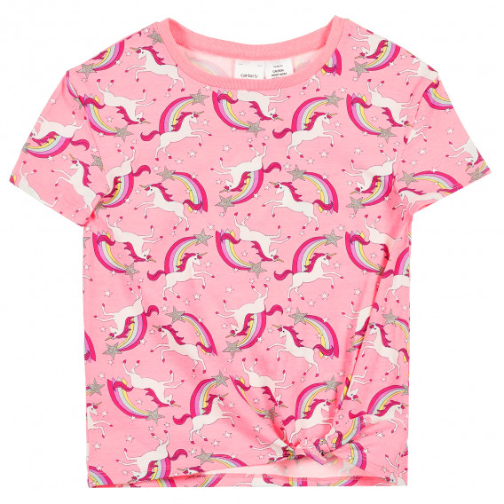 Μπλουζάκι για ένα κορίτσι - Μονόκεροι, ροζ Carter's 372595 