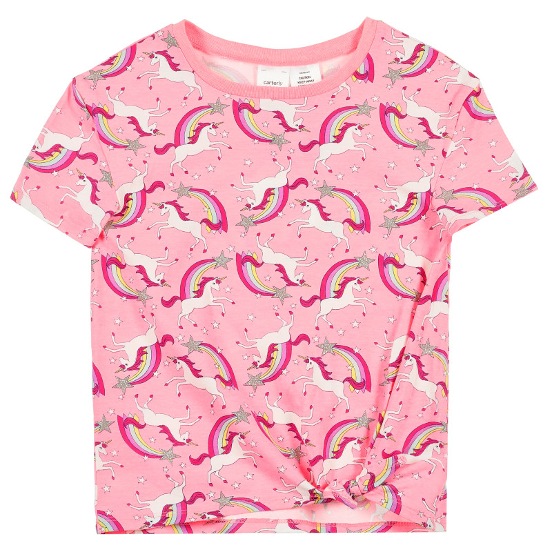 Μπλουζάκι για ένα κορίτσι - Μονόκεροι, ροζ  372595