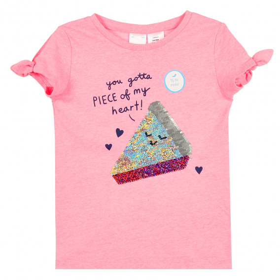 Μπλουζάκι με μια μεταβαλλόμενη εικόνα - Πίτσα, ροζ Carter's 372609 2