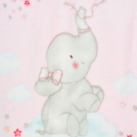 Βρεφική κουβέρτα ELEPHANT, 110 x 140 cm, ροζ Inter Baby 372709 4